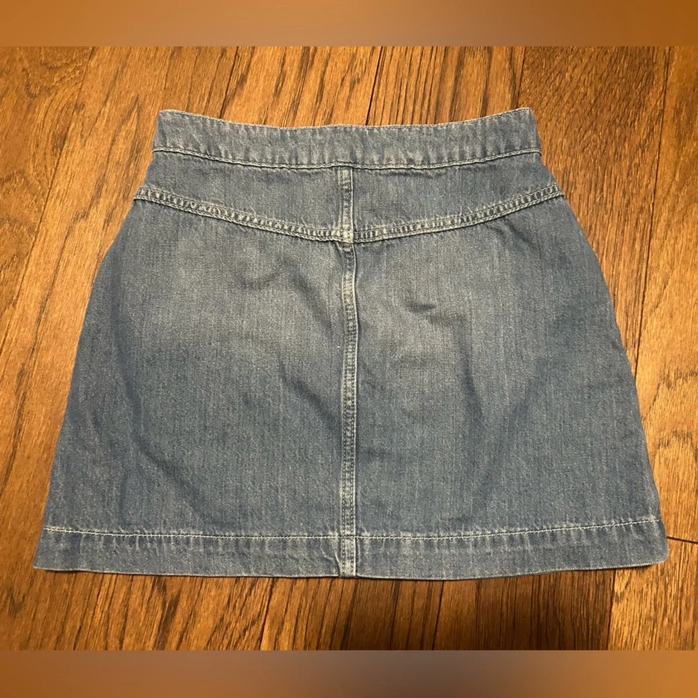 Marine Layer Emilia Mini Skirt Denim Button-Front A-Line Skirt